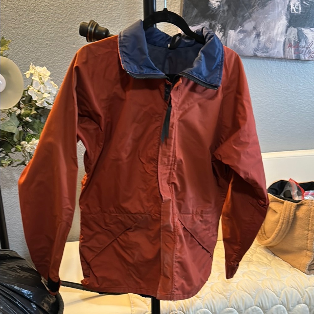 Red and Blue Windbreaker with Full-Zip and Relaxed Fit